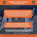Comunicat oficial Federació Catalana de Caça sobre la proposta d'aturada cinegètica proposada per una part del col·lectiu de gossers de Catalunya